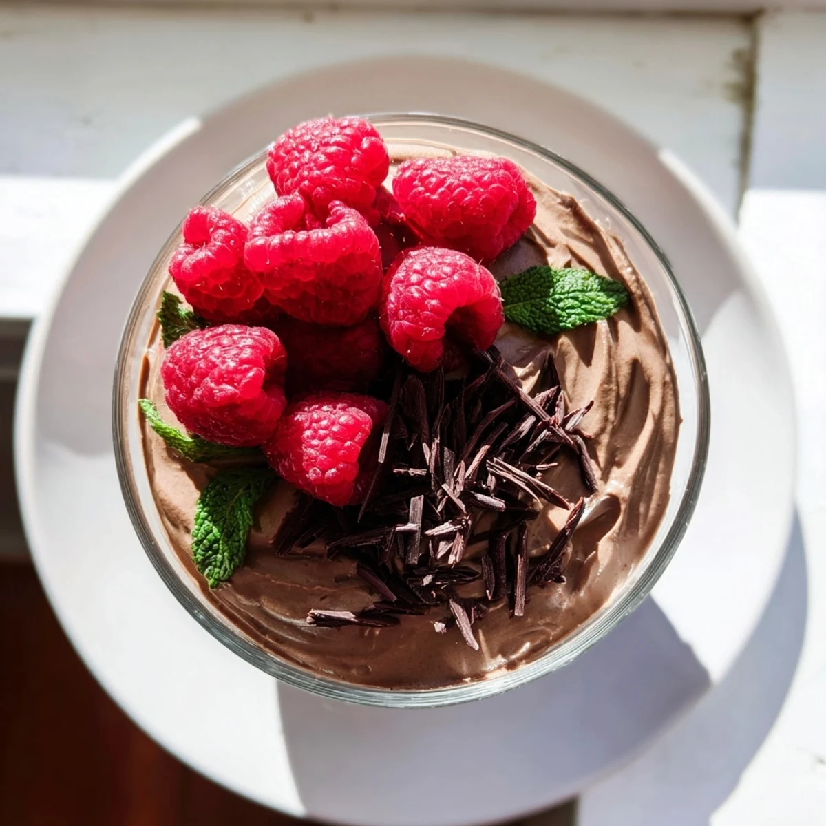 Avocado Chocolate Mousse Raspberries