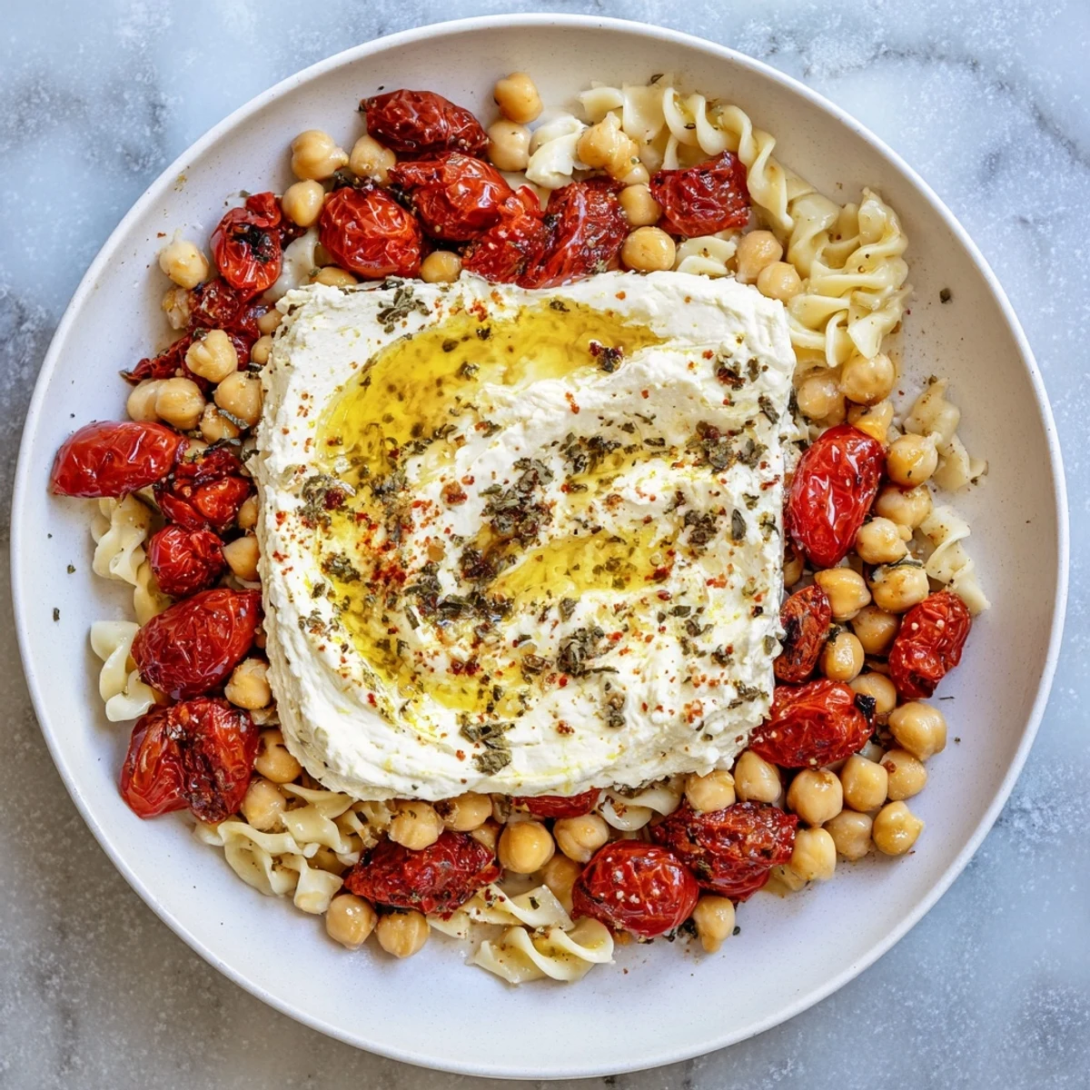 Baked Feta Chickpeas Tomatoes