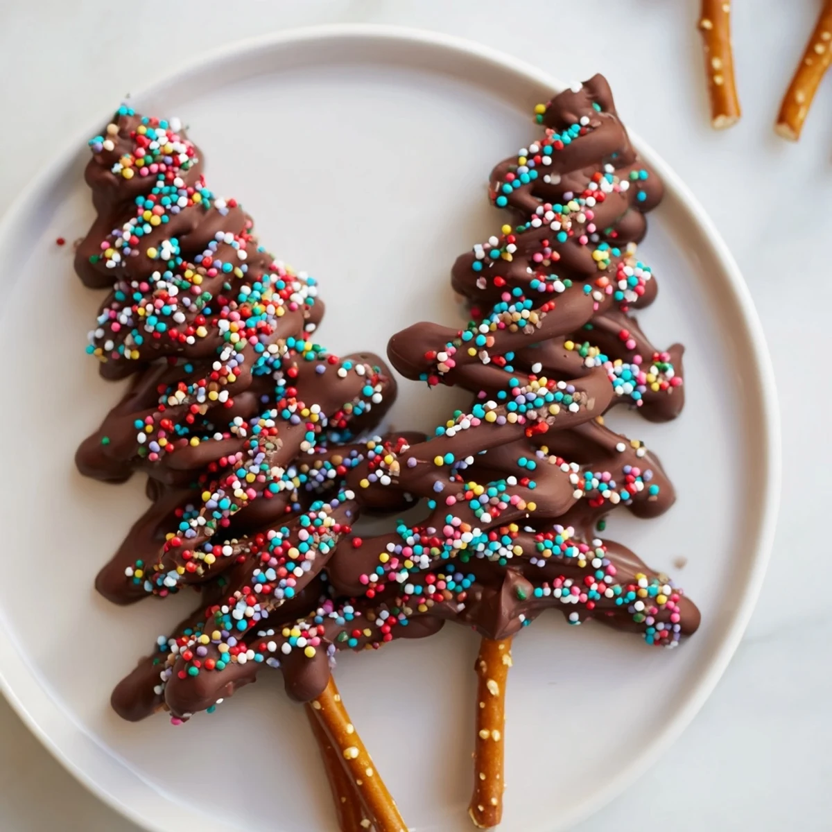 These delicious Express Chocolate Christmas Trees are freshly drizzled treats, perfect for gifting, smelling of rich chocolate.