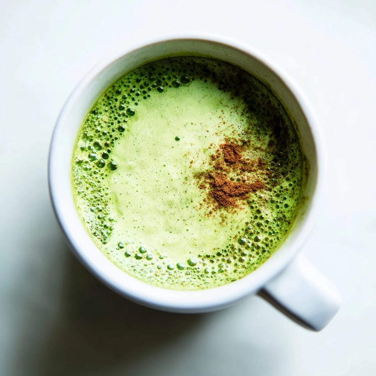 Steaming Coconut Ginger Matcha Winter Immunity Latte, a vibrant green beverage, ready to warm you from the inside out.