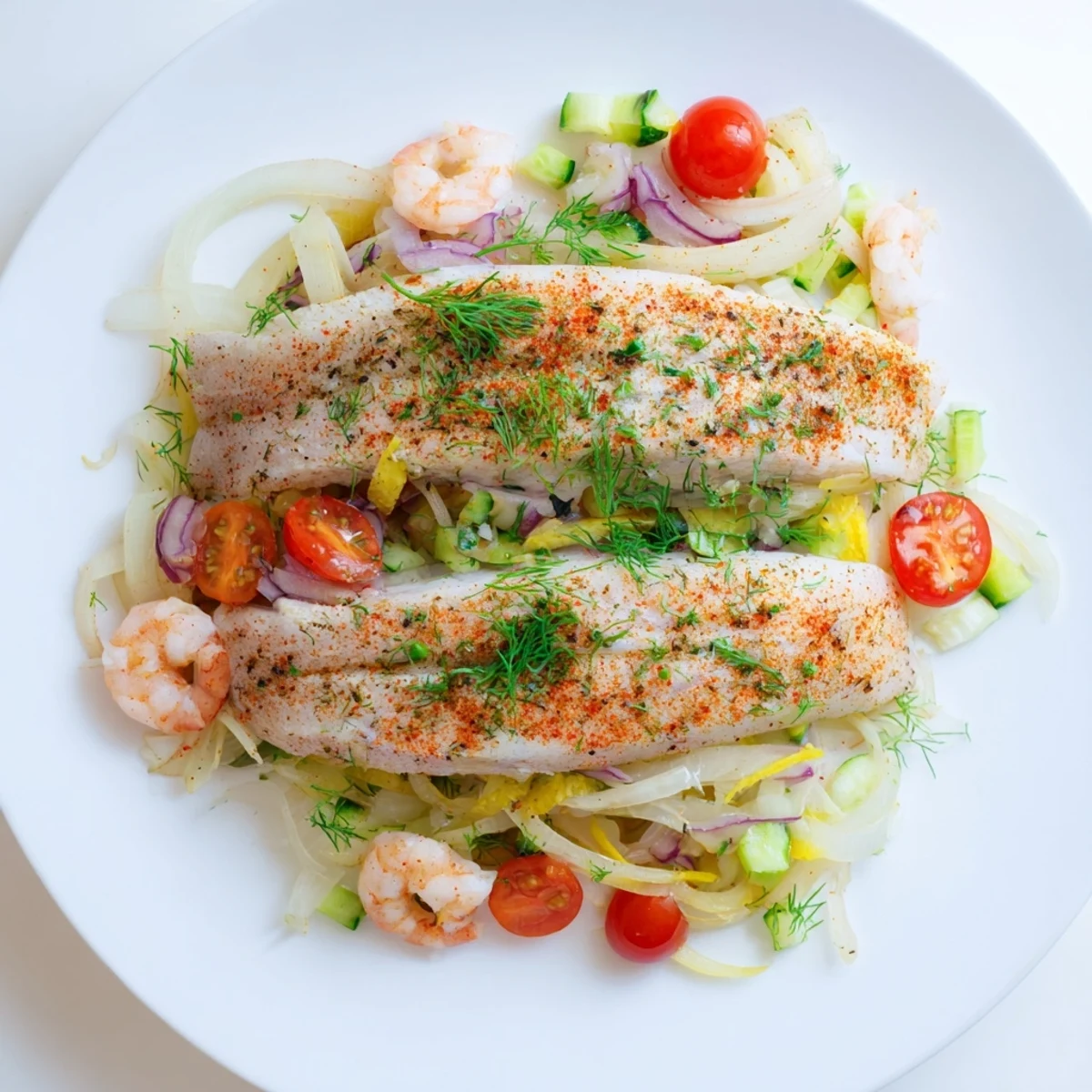 This Plongeons dans l'Océan Poisson Bleu features succulent bluefish baked to perfection with colorful vegetables.