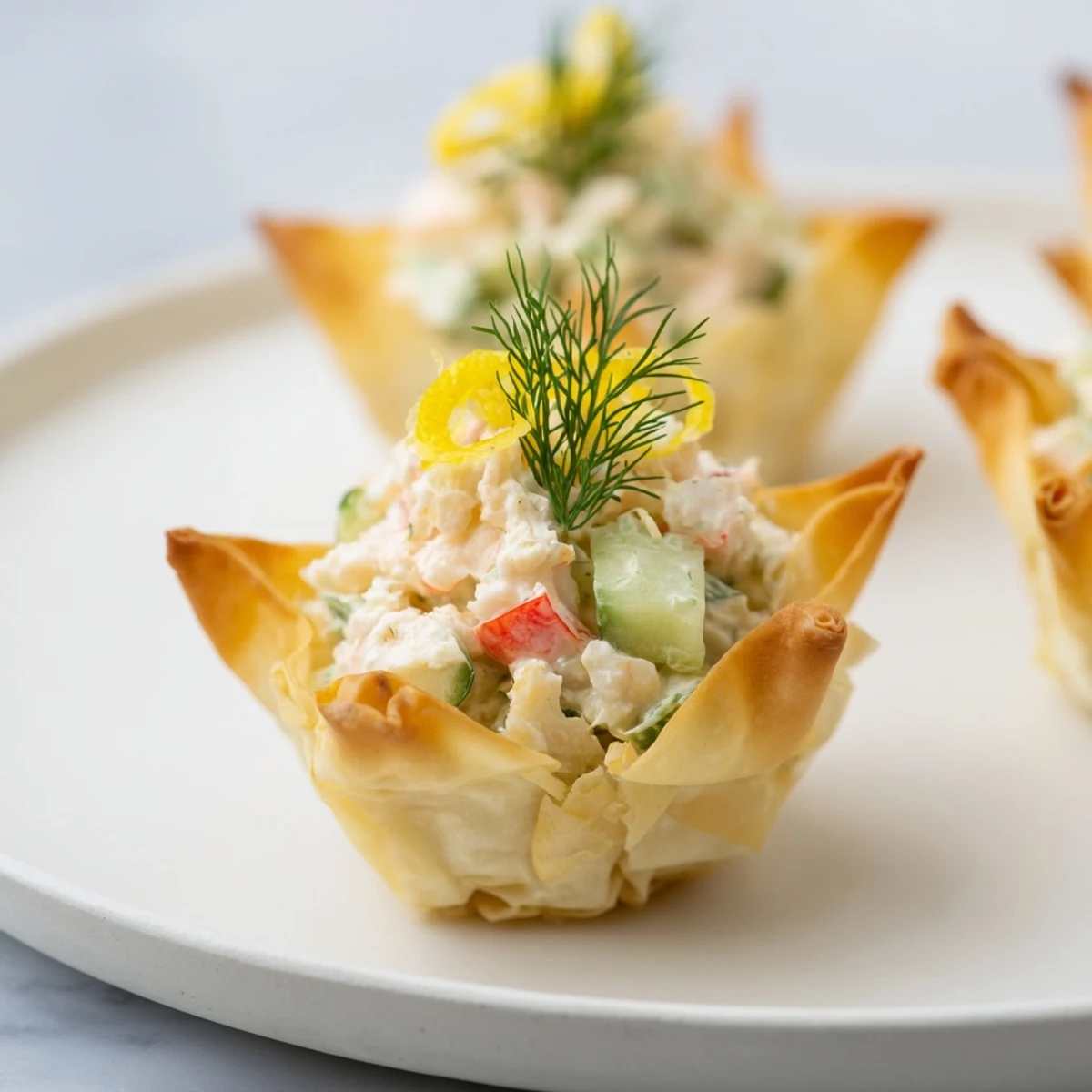 Elegant Mini Star Cocktail Cups: imagine the refreshing shrimp filling against a golden, flaky crust.