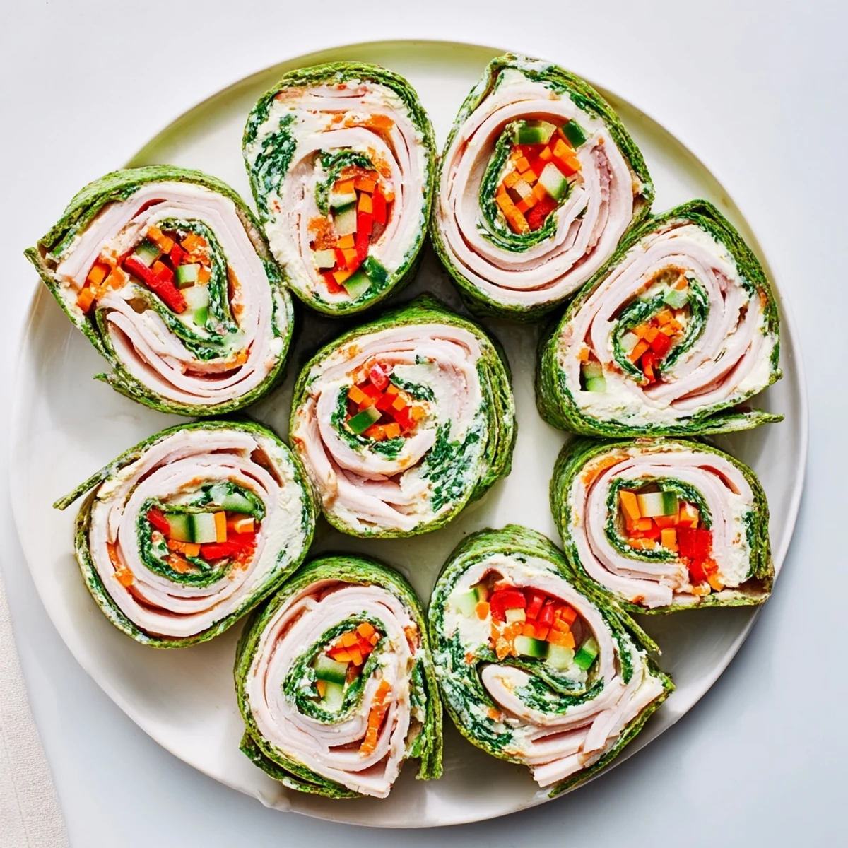 Festive Smoked Turkey Pinwheels Tree appetizer, packed with savory flavors and fresh vegetable fillings.