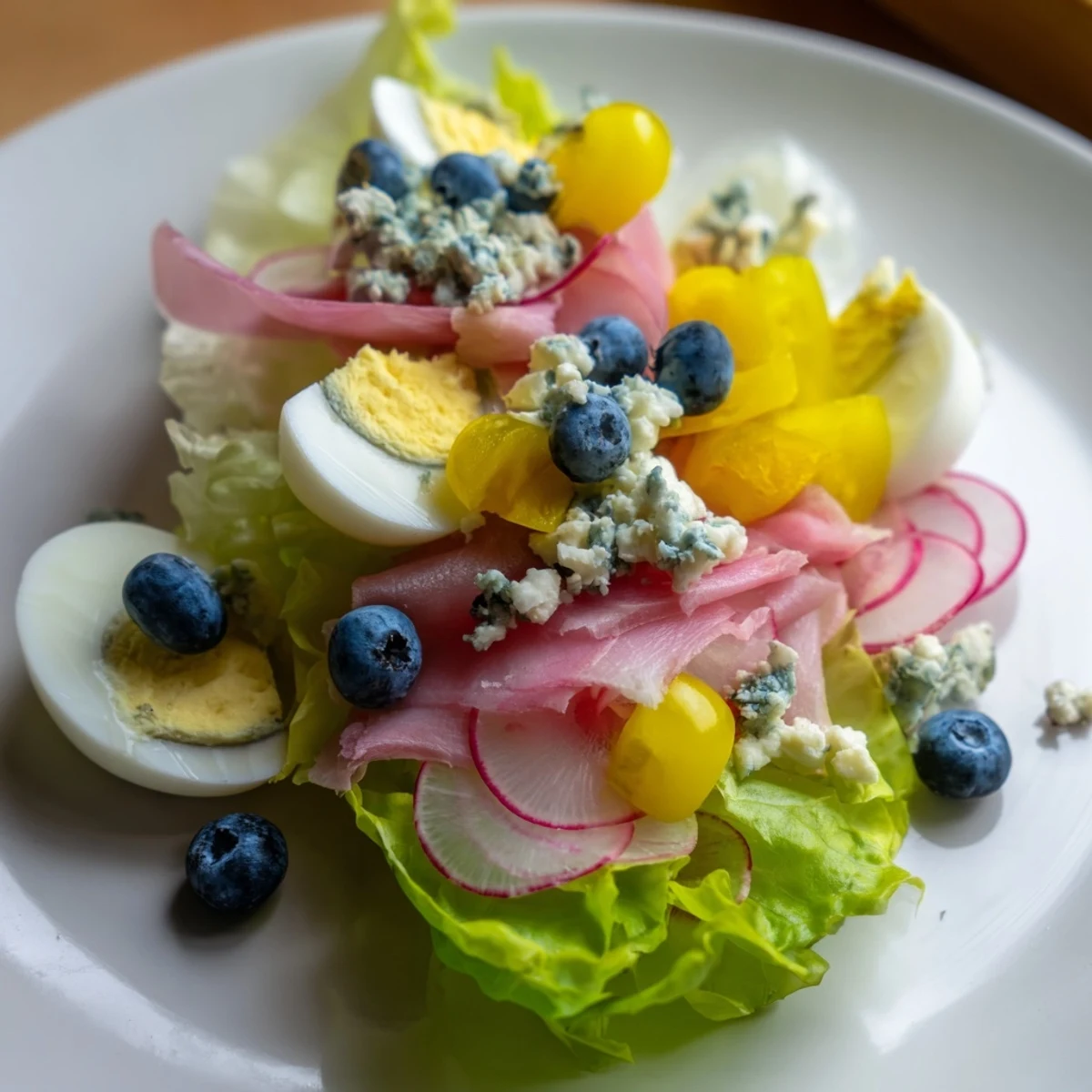 This Baby Shower Pastel Palette Salad showcases fresh, colorful ingredients perfect for a baby shower gathering.