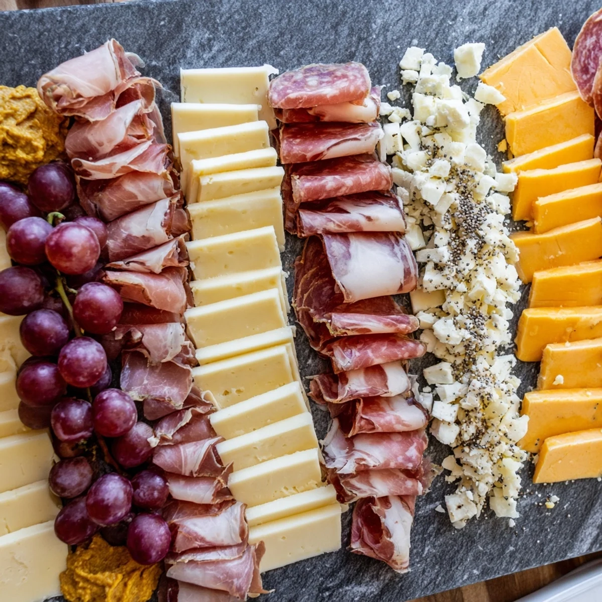 Industrial slate appetizer platter