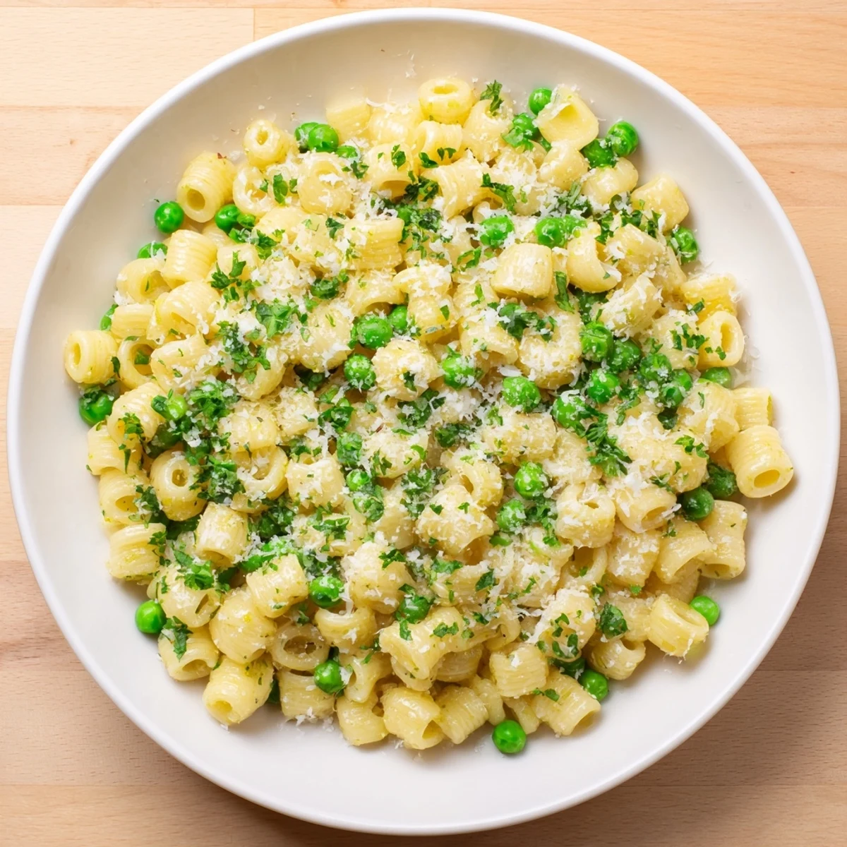 Garlic Butter Ditalini Peas