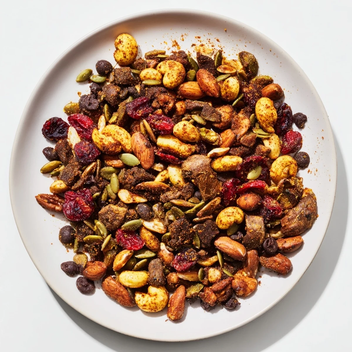 Earthy, gluten-free acorn and oak snack mix, perfect for a woodland-inspired treat.
