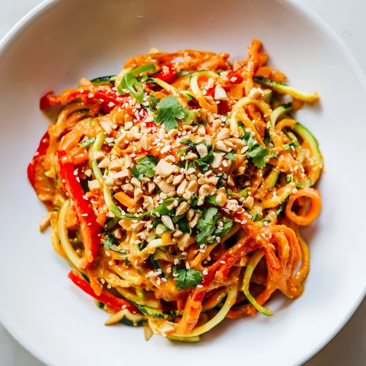 Zesty Peanut Zucchini Noodles