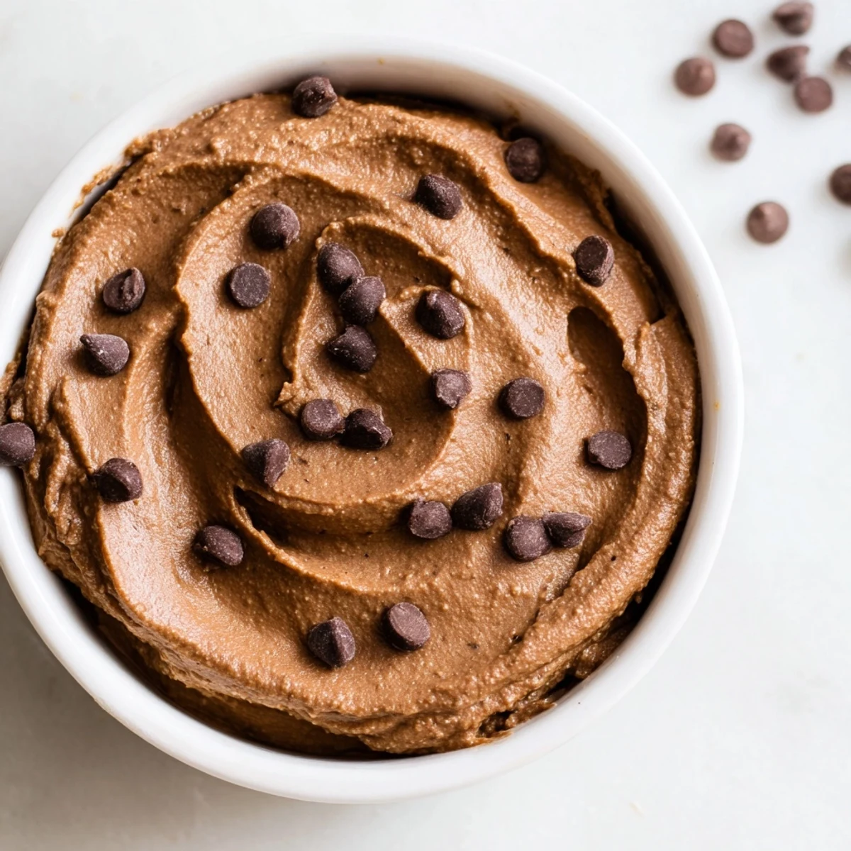 Thick and creamy homemade Chocolate Hummus, perfect for a healthy chocolate craving.