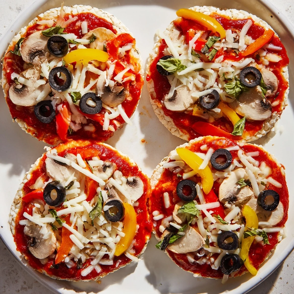 Rice Cake Pizza Squares