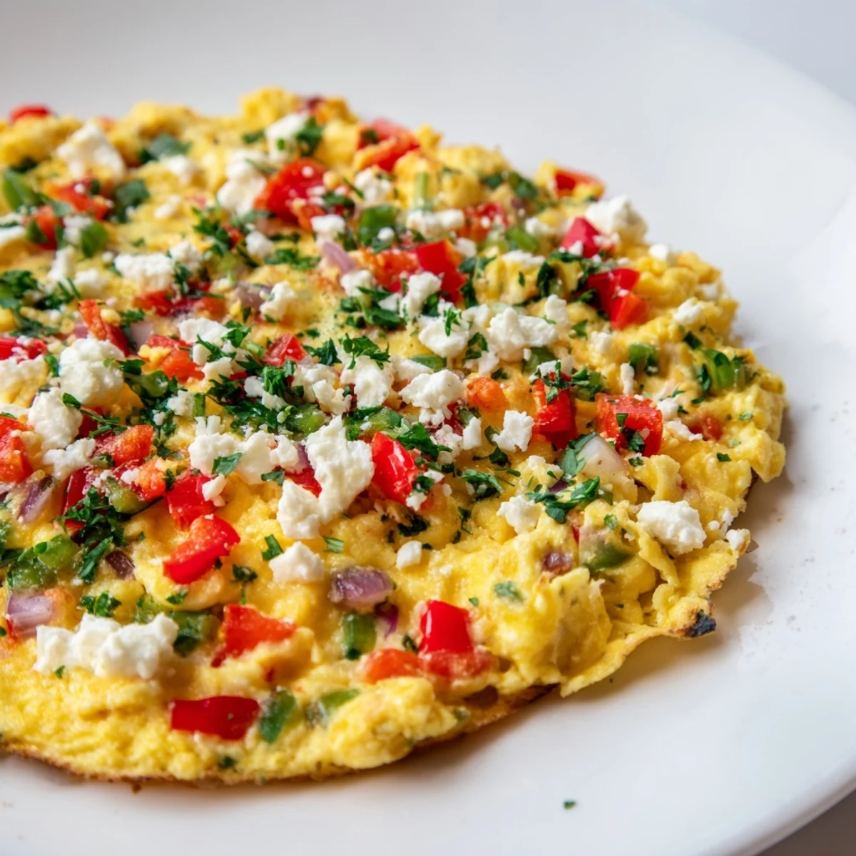 Fragrant and colorful: This finished Turkish Menemen Eggs Pizza features inviting soft scrambled eggs.