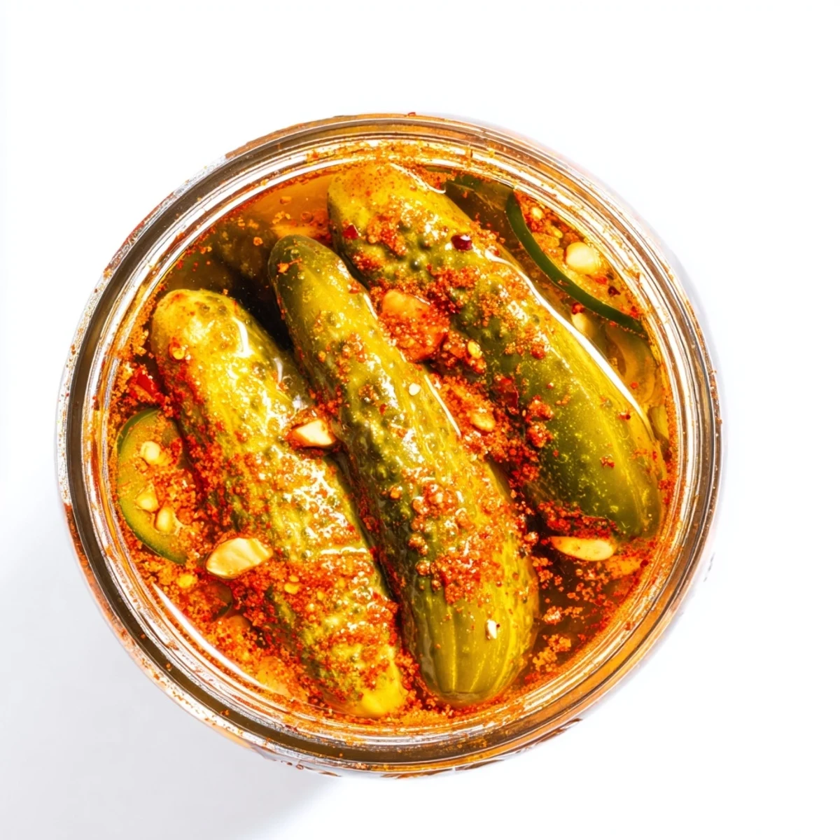 Taco Pickles served chilled in a jar, perfect for party appetizers or as a zesty burger topper.