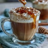 A creamy dandelion tea latte with oat milk and honey, perfect for a cozy caffeine-free drink.  