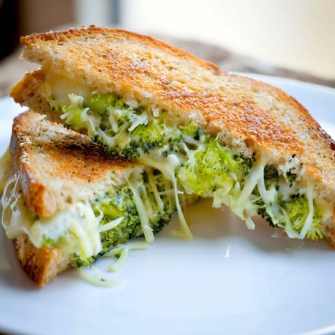 Crispy, air-fried Air Fryer Broccoli Cheddar Stuffed Grilled Cheese, a comforting vegetarian main dish.
