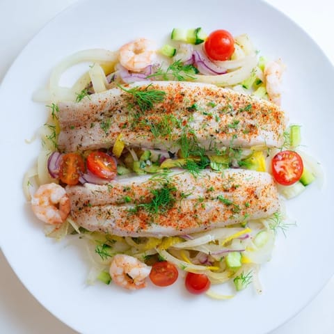 This Plongeons dans l'Océan Poisson Bleu features succulent bluefish baked to perfection with colorful vegetables.