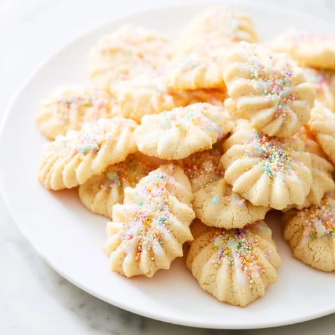 Delicate buttery spritz cookies
