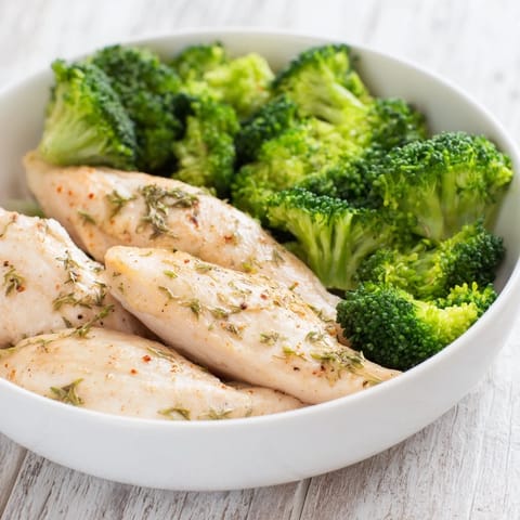 Microwave Steamed Chicken Broccoli