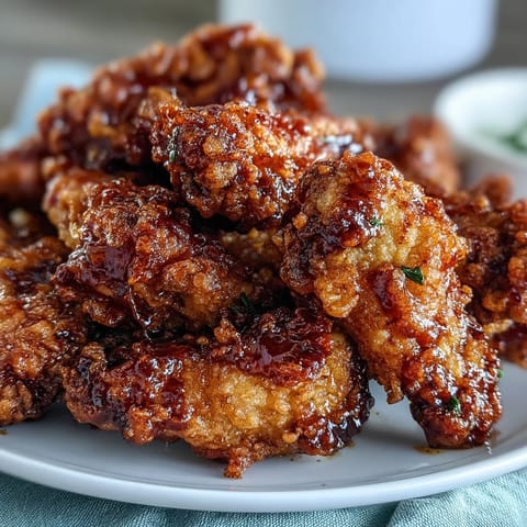 Sizzling hot Fried Chicken Wings fresh from the fryer, drizzled with sticky Thai sweet chili sauce and lime juice.