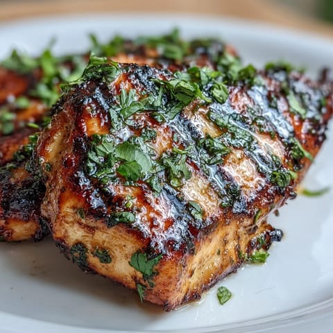 Grilled lime cilantro chicken with corn and black bean salad, showcasing juicy marinated chicken and a colorful, fresh side dish.  