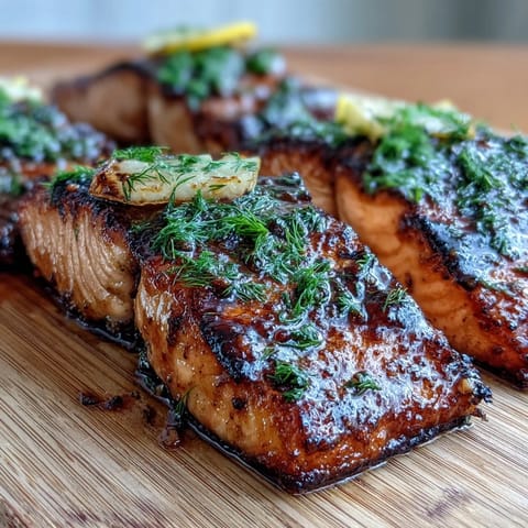 Cedar Plank Salmon with Lemon Dill, perfectly grilled with smoky cedar aroma and fresh herbs.  