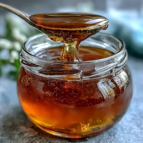 Bright dandelion jelly, glistening gold, perfect for a sunny breakfast toast.