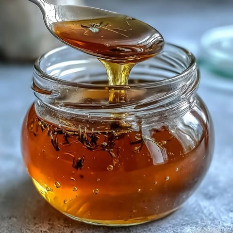 Golden dandelion jelly shimmering, a sweet floral treat for baking needs.
