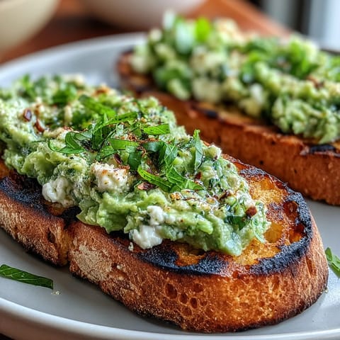 Fava Bean and Mint Bruschetta