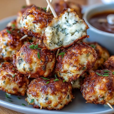 Golden baked cheese balls with green olives wrapped in cheddar dough, served on skewers for a festive Derby party appetizer.  