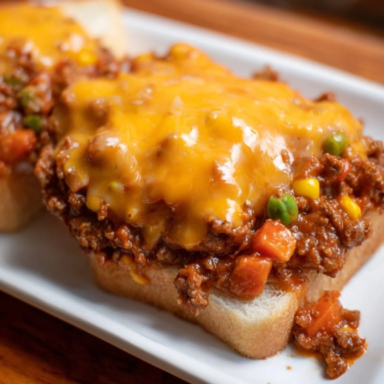 Warm, flavorful 5-Ingredient Sloppy Joe Casserole, with visible mixed vegetables, ready to serve and enjoy.