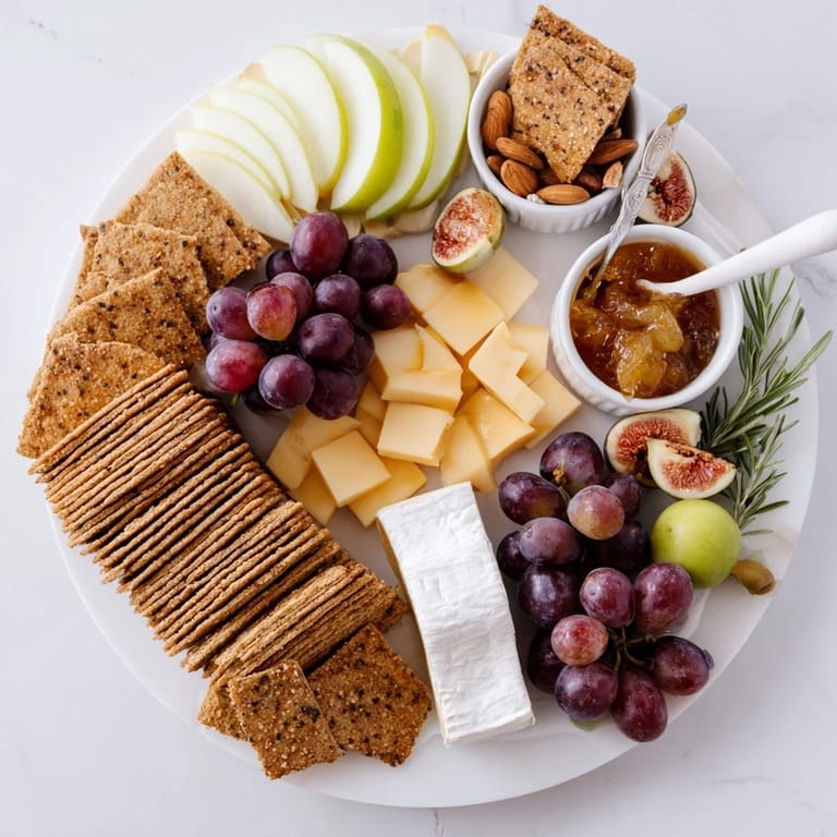 Enjoy the rustic appeal of this Golden Wheat Bundle Board, a perfect platter with savory olive and almonds.