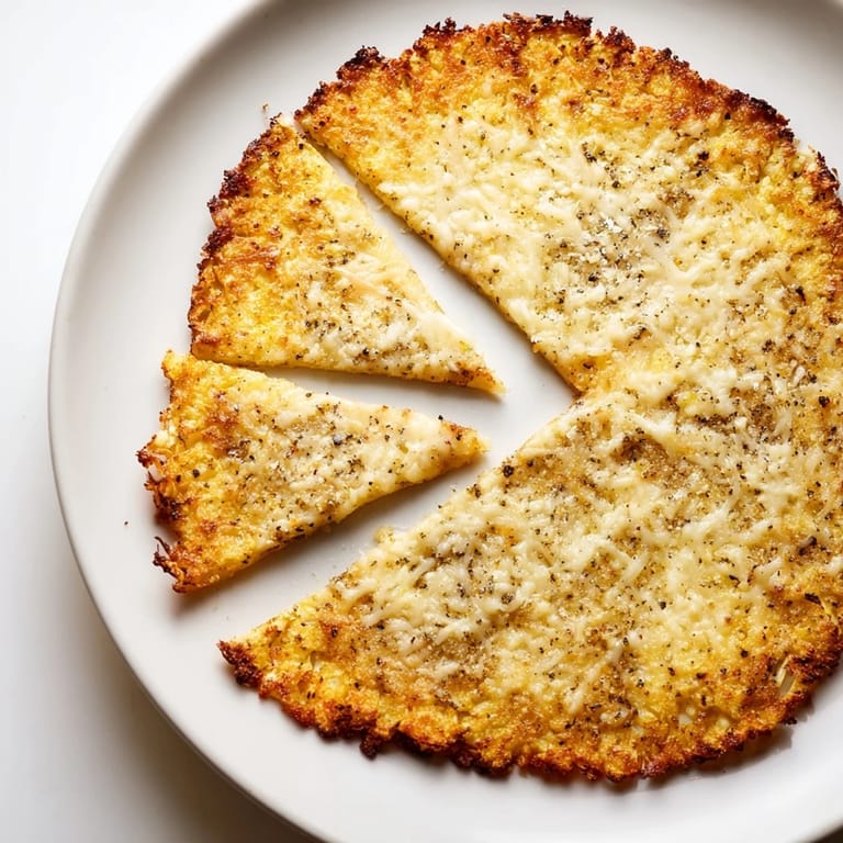 Freshly baked cauliflower pizza crust, ready to be topped, offering amazing gluten-free pizza.