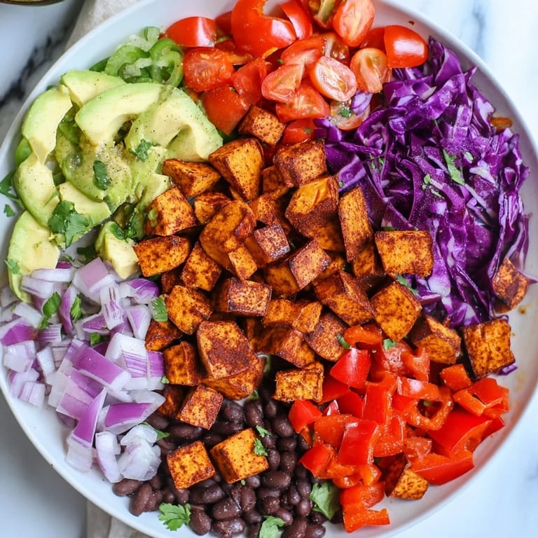 Vibrant image shows sweet potato taco bowls, with black beans, avocado, and lime, ready to enjoy.