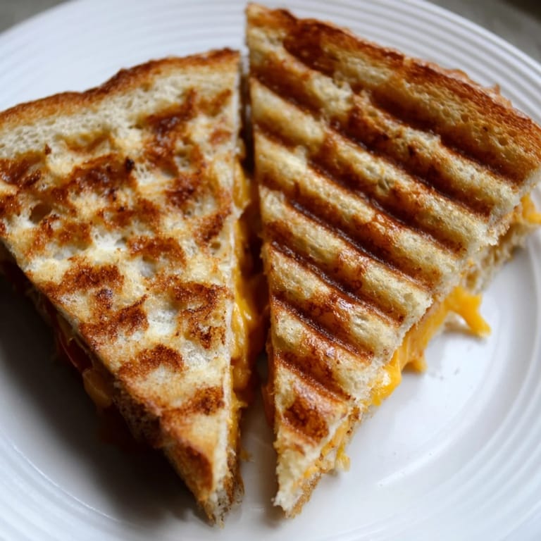 Perfectly pressed waffle grilled cheese with visible waffle grid marks, showcasing a delicious, cheesy filling.
