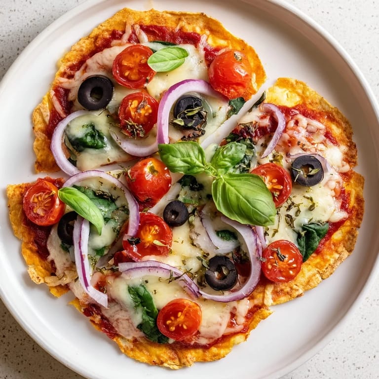 Homemade crispy tortilla pizza, baked to perfection with a delicious variety of toppings and a golden base.