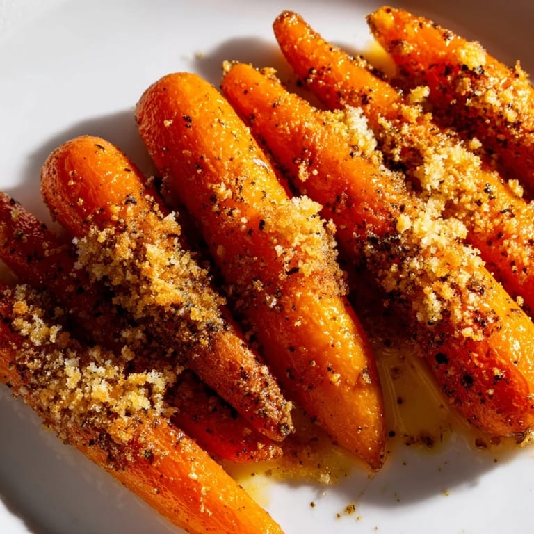 Tender baby carrots coated in savory Parmesan, roasted to caramelized perfection and ready to enjoy warm.
