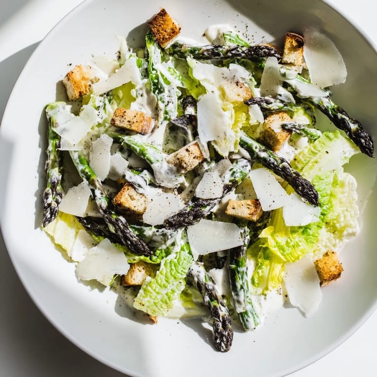 Fresh croutons and shaved Parmesan top the greens, tossed in creamy yogurt dressing.
