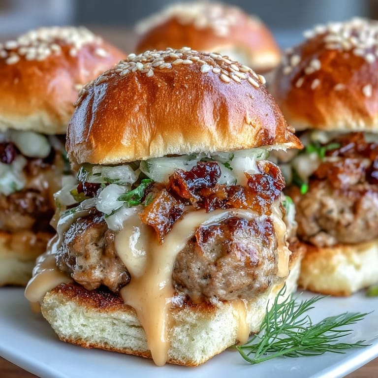 Twelve savory Touchdown Brat Sliders with melted cheese and pickles arranged on a wooden serving board.