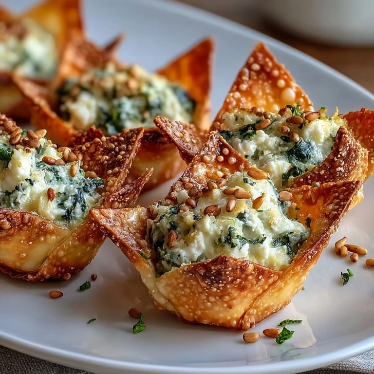 Freshly baked Mediterranean Spinach and Feta Cheese Crisps garnished with smoked paprika.
