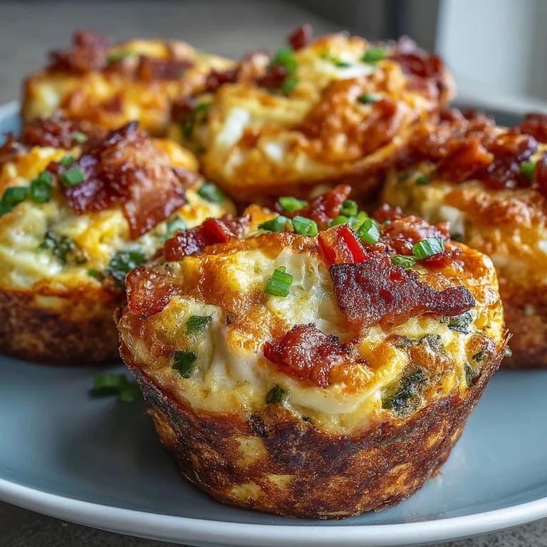 Freshly baked Breakfast Egg Muffins in a muffin tin, packed with eggs, cheese, and colorful diced vegetables.