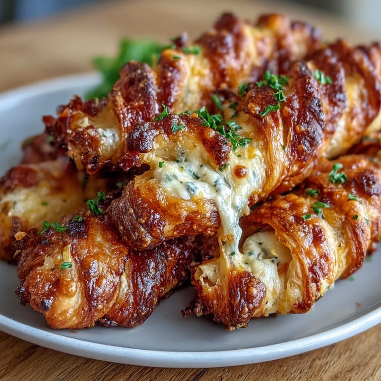 Serving suggestion for Jalapeño Popper Twists alongside a small bowl of creamy ranch dip for dipping.