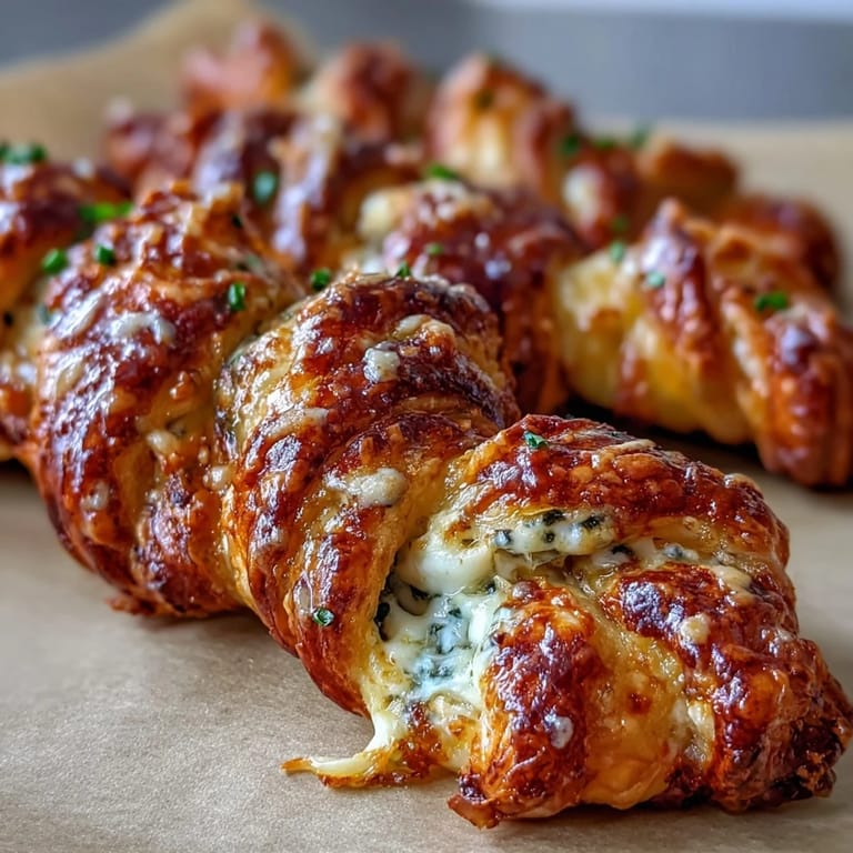 Close-up of golden baked Jalapeño Popper Twists arranged on a cooling rack showing the spiraled texture.