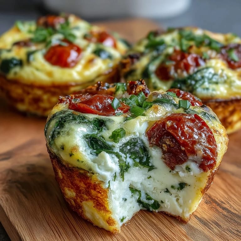 Freshly baked High-Protein Egg Muffin Cups with Spinach and Tomatoes prepared for a healthy American breakfast meal prep.
