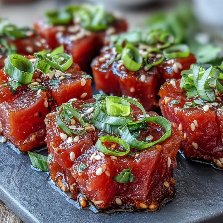 Japanese-inspired spicy tuna tartare drizzled with lime dressing, paired with golden fried wonton chips.