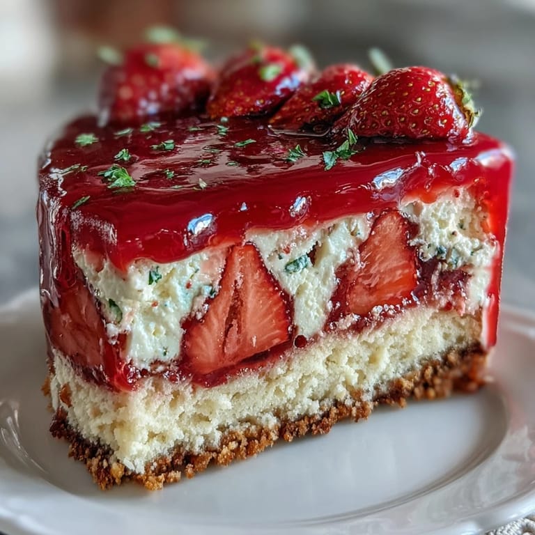 Decadent strawberry mousse cake featuring fresh berry layers, light sponge, and a shiny glaze, ideal for Valentine's Day celebrations.