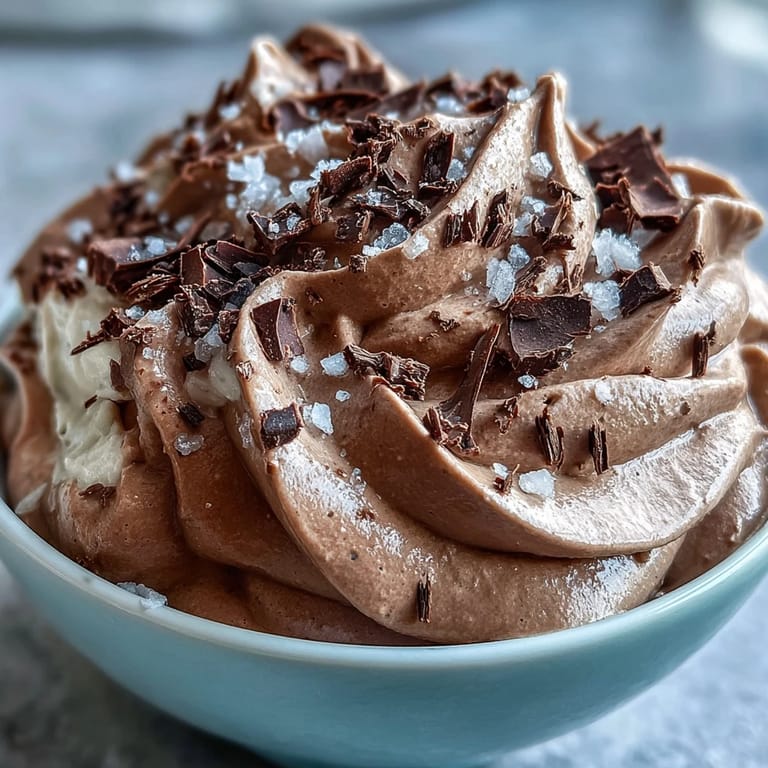 Light and airy Greek yogurt mousse blended with cocoa, vanilla, and a hint of sea salt for a high-protein treat.