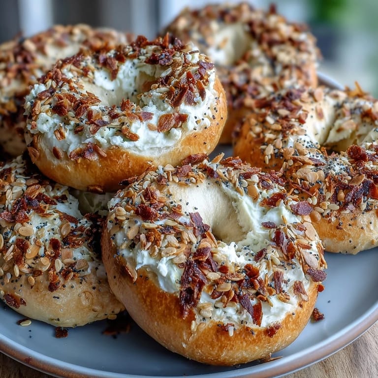 Wholesome Greek yogurt bagels sprinkled with everything seasoning, offering a protein-packed twist on a classic favorite.