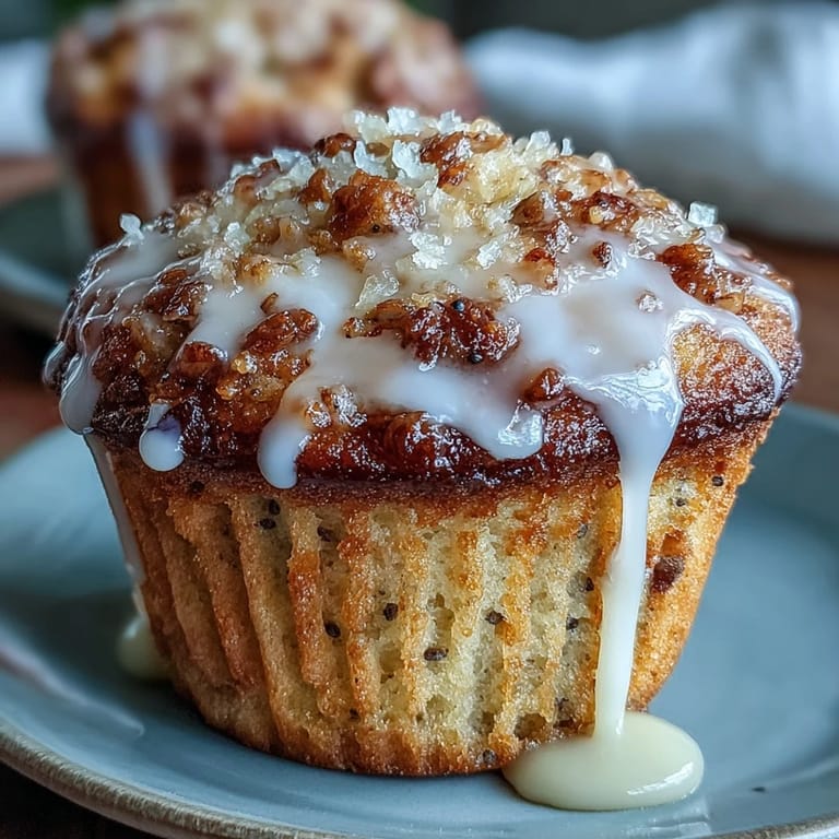 Golden muffins bursting with fresh lemon zest and crunchy poppy seeds, drizzled with a sweet lemon icing for extra flavor.