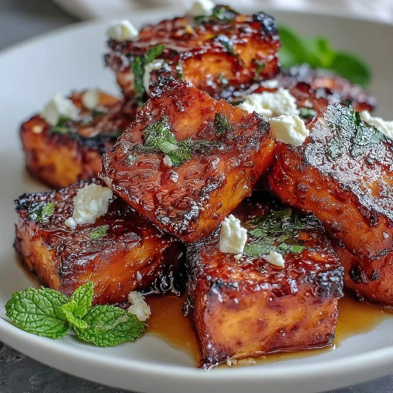 Colorful Grilled Watermelon Salad with Feta and Mint, a crisp, savory-sweet dish perfect for warm-weather dining