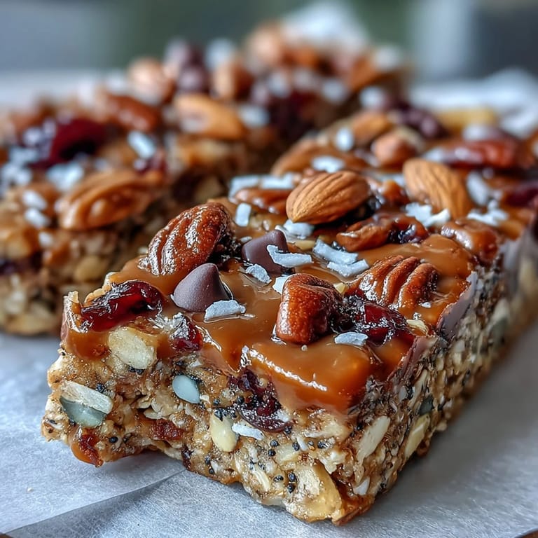2. Chewy, nutritious No-Bake Granola Energy Bars packed with wholesome oats, crunchy nuts, and sweet dried fruit.  