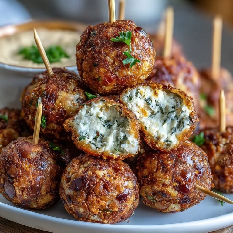 Bite-sized cheddar-wrapped olive balls, baked to perfection and served warm on skewers for easy Derby party snacking.